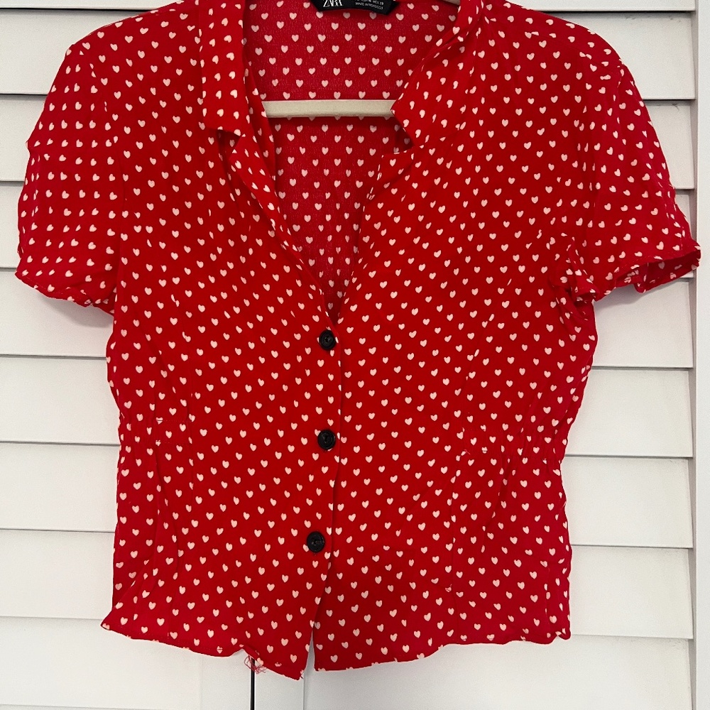 Red Vintage Heart Top